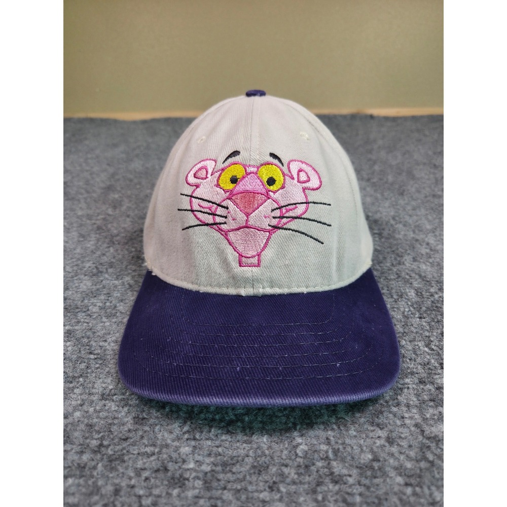 Vintage Pink Panther Snapback Hat OSFA Grey Purple Embroidered Made in USA